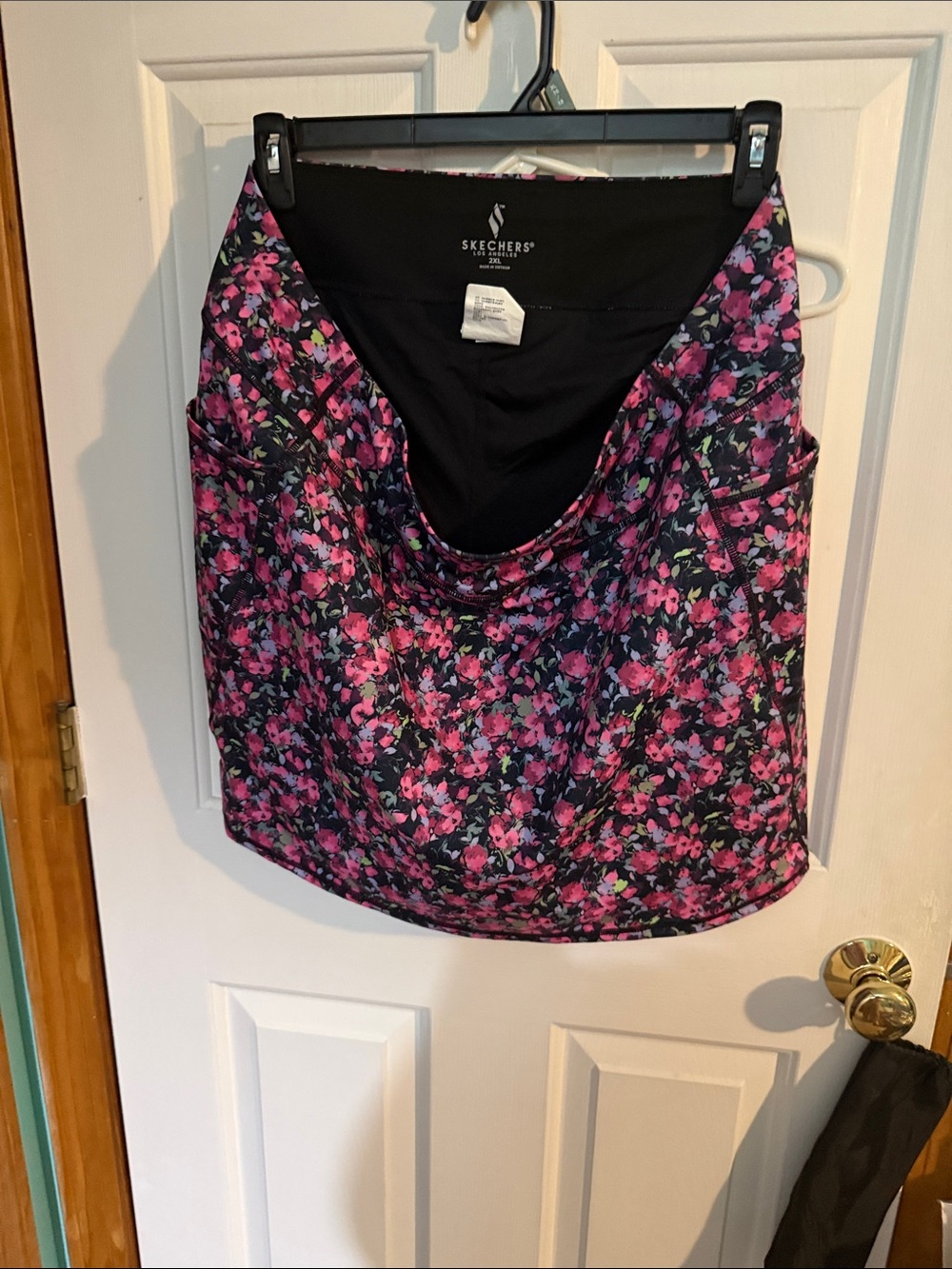 Skechers Women's Black Skort with Pink Floral Print